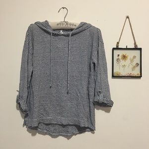 C&C California Striped Linen Hoodie